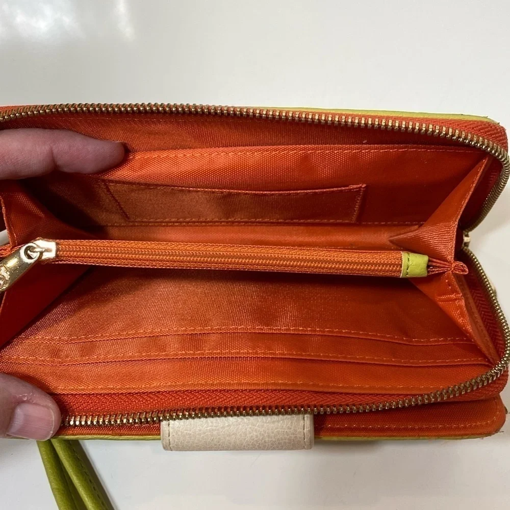 Spartina‎ 449 Haig Point Yacht Club Linen Wristlet Navy Cream, Orange, and Green